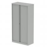 Qube by Bisley 2000mm Side Tambour Cupboard Goose Grey No Shelves BS0014