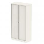 Qube by Bisley 2000mm Side Tambour Cupboard Chalk White No Shelves BS0015