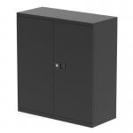 Qube by Bisley Stationery 1000mm 2-Door Cupboard Black With Shelf BS0024