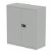 Qube by Bisley Stationery 1000mm 2-Door Cupboard Goose Grey With Shelf BS0025