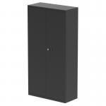 Qube by Bisley Stationery 1850mm 2-Door Cupboard Black With Shelves BS0027