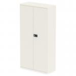 Qube by Bisley Stationery 1850mm 2-Door Cupboard Chalk White With Shelves BS0029