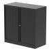 Qube by Bisley 1000mm Side Tambour Cupboard Black No Shelves BS0035