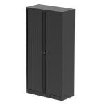 Qube by Bisley 2000mm Side Tambour Cupboard Black No Shelves BS0036