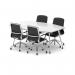 High Gloss 1800mm Writable Boardroom Table White Top with Set of Four Lucia Executive Chairs Chrome Frame BUND1434