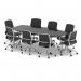 High Gloss 2400mm Writable Boardroom Table Black Top with Set of Eight Lucia Executive Chairs Chrome Frame BUND1439