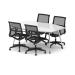 High Gloss 1800mm Writable Boardroom Table White Top with Set of Four Lula Mesh Chairs BUND1442