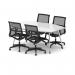 High Gloss 1800mm Writable Boardroom Table White Top with Set of Four Lula Mesh Chairs BUND1442