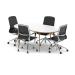 Oslo 1800mm Oval Boardroom Table White Top Natural Wood Edge White Frame with Set of Four Lucia Executive Chairs BUND1449