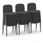 ISO Stacking Chair Charcoal Fabric Black Frame (Bundle of 30) BUND1459