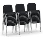 ISO Stacking Chair Black Fabric Chrome Frame (Bundle of 30) BUND1461