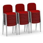 ISO Stacking Chair Wine Fabric Chrome Frame (Bundle of 30) BUND1464