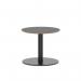 Brixworth 600mm Round Coffee Table Black Top Black Leg Disc Base Low CB000001