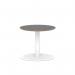 Brixworth 600mm Round Coffee Table Black Top White Leg Disc Base Low CB000002