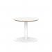 Brixworth 600mm Round Coffee Table White Top White Leg Disc Base Low CB000004