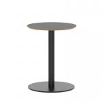 Brixworth 600mm Round Coffee Table Black Top Black Leg Disc Base Medium CB000005