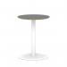 Brixworth 600mm Round Coffee Table Black Top White Leg Disc Base Medium CB000006