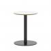 Brixworth 600mm Round Coffee Table White Top Black Leg Disc Base Medium CB000007