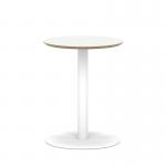 Brixworth 600mm Round Coffee Table White Top White Leg Disc Base Medium CB000008