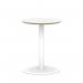 Brixworth 600mm Round Coffee Table White Top White Leg Disc Base Medium CB000008
