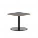 Brixworth 600mm Square Coffee Table Black Top Black Leg Disc Base Low CB000009