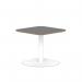Brixworth 600mm Square Coffee Table Black Top White Leg Disc Base Low CB000010
