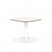 Brixworth 600mm Square Coffee Table White Top White Leg Disc Base Low CB000012