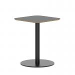 Brixworth 600mm Square Coffee Table Black Top Black Leg Disc Base Medium CB000013