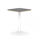 Brixworth 600mm Square Coffee Table Black Top White Leg Disc Base Medium CB000014