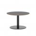 Brixworth 800mm Round Coffee Table Black Top Black Leg Disc Base Low CB000017