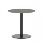 Brixworth 800mm Round Coffee Table Black Top Black Leg Disc Base Medium CB000021