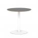 Brixworth 800mm Round Coffee Table Black Top White Leg Disc Base Medium CB000022