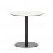 Brixworth 800mm Round Coffee Table White Top Black Leg Disc Base Medium CB000023