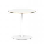 Brixworth 800mm Round Coffee Table White Top White Leg Disc Base Medium CB000024