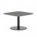 Brixworth 800mm Square Coffee Table Black Top Black Leg Disc Base Low CB000025