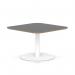 Brixworth 800mm Square Coffee Table Black Top White Leg Disc Base Low CB000026