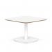 Brixworth 800mm Square Coffee Table White Top White Leg Disc Base Low CB000028