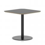 Brixworth 800mm Square Coffee Table Black Top Black Leg Disc Base Medium CB000029