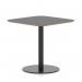 Brixworth 800mm Square Coffee Table Black Top Black Leg Disc Base Medium CB000029
