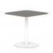 Brixworth 800mm Square Coffee Table Black Top White Leg Disc Base Medium CB000030