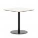 Brixworth 800mm Square Coffee Table White Top Black Leg Disc Base Medium CB000031