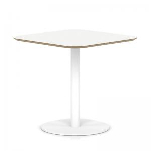 Brixworth 800mm Square Coffee Table White Top White Leg Disc Base