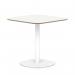 Brixworth 800mm Square Coffee Table White Top White Leg Disc Base Medium CB000032