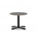 Brixworth 600mm Round Coffee Table Black Top Black Leg Cross Base Low CB000033