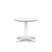 Brixworth 600mm Round Coffee Table White Top White Leg Cross Base Low CB000036
