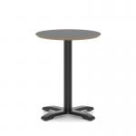 Brixworth 600mm Round Coffee Table Black Top Black Leg Cross Base Medium CB000037