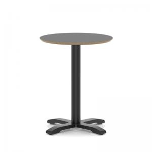 Brixworth 600mm Round Coffee Table Black Top Black Leg Cross Base
