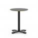 Brixworth 600mm Round Coffee Table Black Top Black Leg Cross Base Medium CB000037