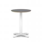 Brixworth 600mm Round Coffee Table Black Top White Leg Cross Base Medium CB000038