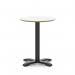 Brixworth 600mm Round Coffee Table White Top Black Leg Cross Base Medium CB000039
